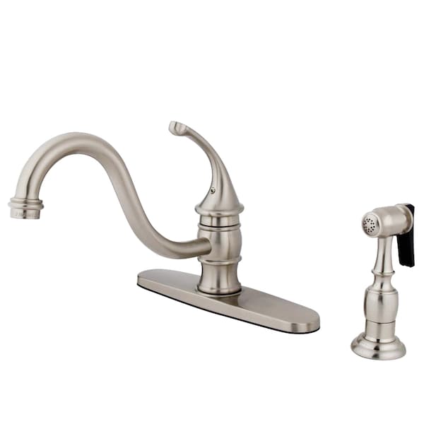 8" Centerset Kitchen Fct W/ Brass Sprayer, Brushed Nickel